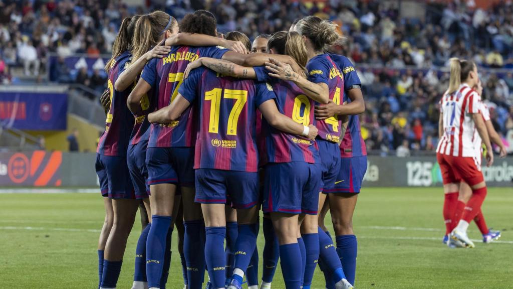 El Barça Femenino celebra un gol en la final de la Copa de la Reina contra el Atlético de Madrid