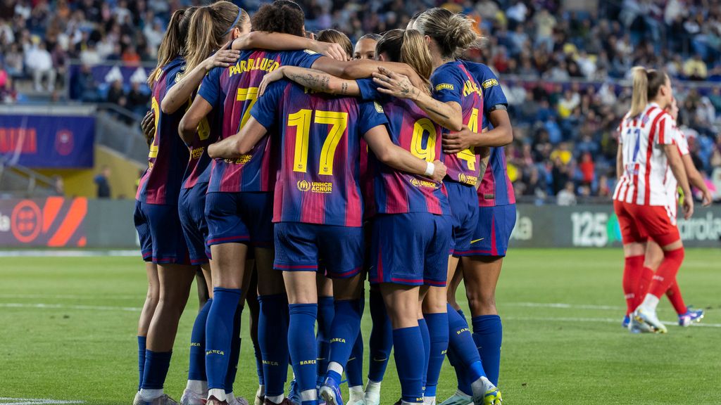 El Barça Femení celebra un gol a la final de la Copa de la Reina contra l'Atlético de Madrid