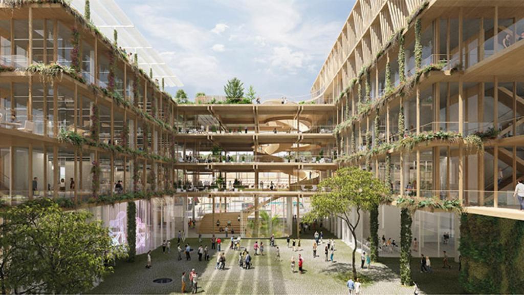 Renderització d'un dels edificis del Mercat del Peix, en el marc de Ciutadella del Coneixement