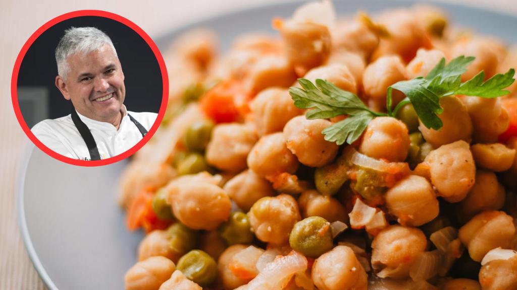 Nandu Jubany y plato de garbanzos