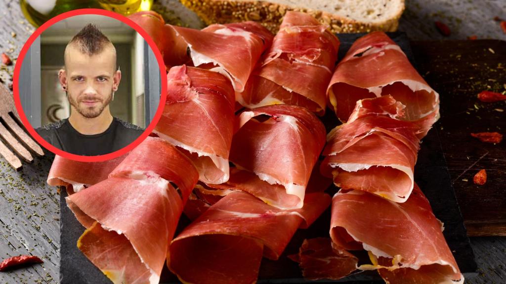 Dabiz Muñoz y plato de jamón serrano