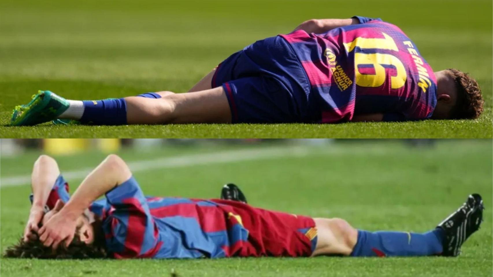 Fermín López y Leo Messi en un montaje