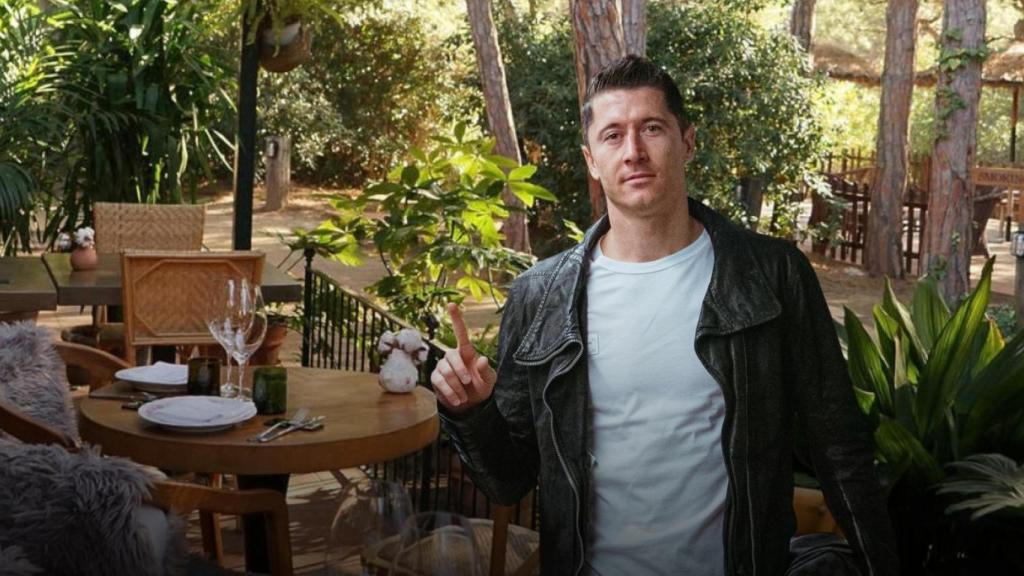 Robert Lewandowski con el restaurante Catalina en un fotomontaje