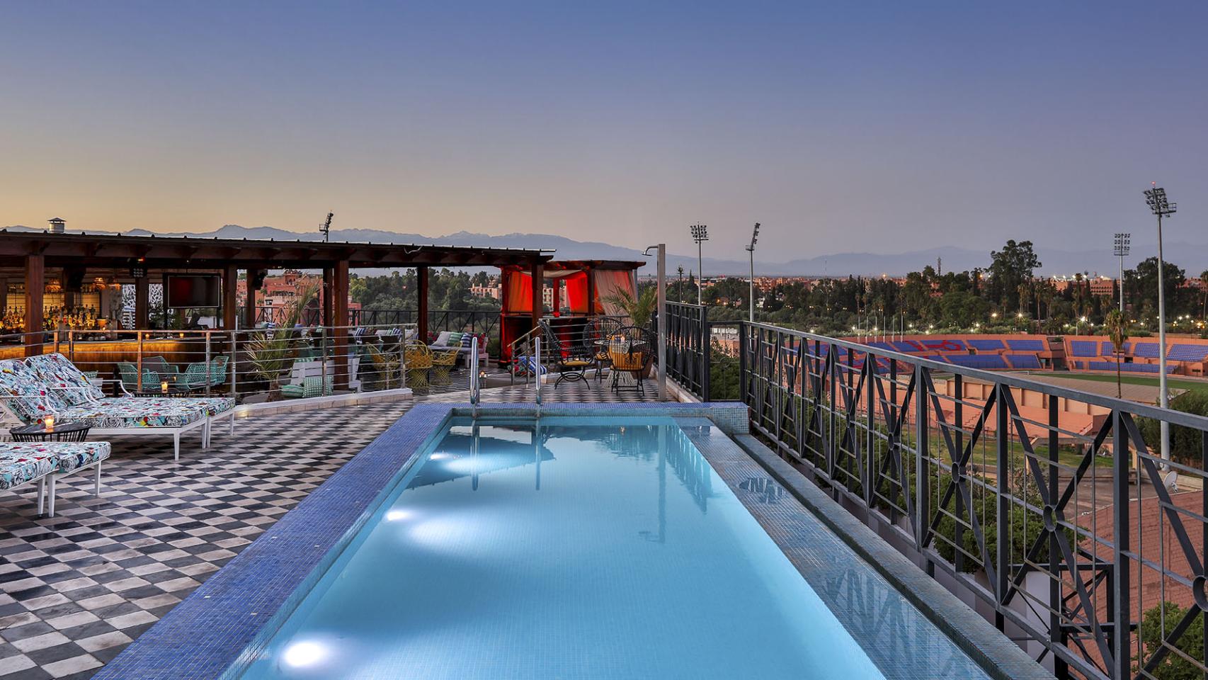 La terraza del 2Ciels Luxury Boutique de Moncho's en Marrakech