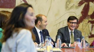 El presidente de la Generalitat, Salvador Illa, durante una reunión semanal del gobierno catalán