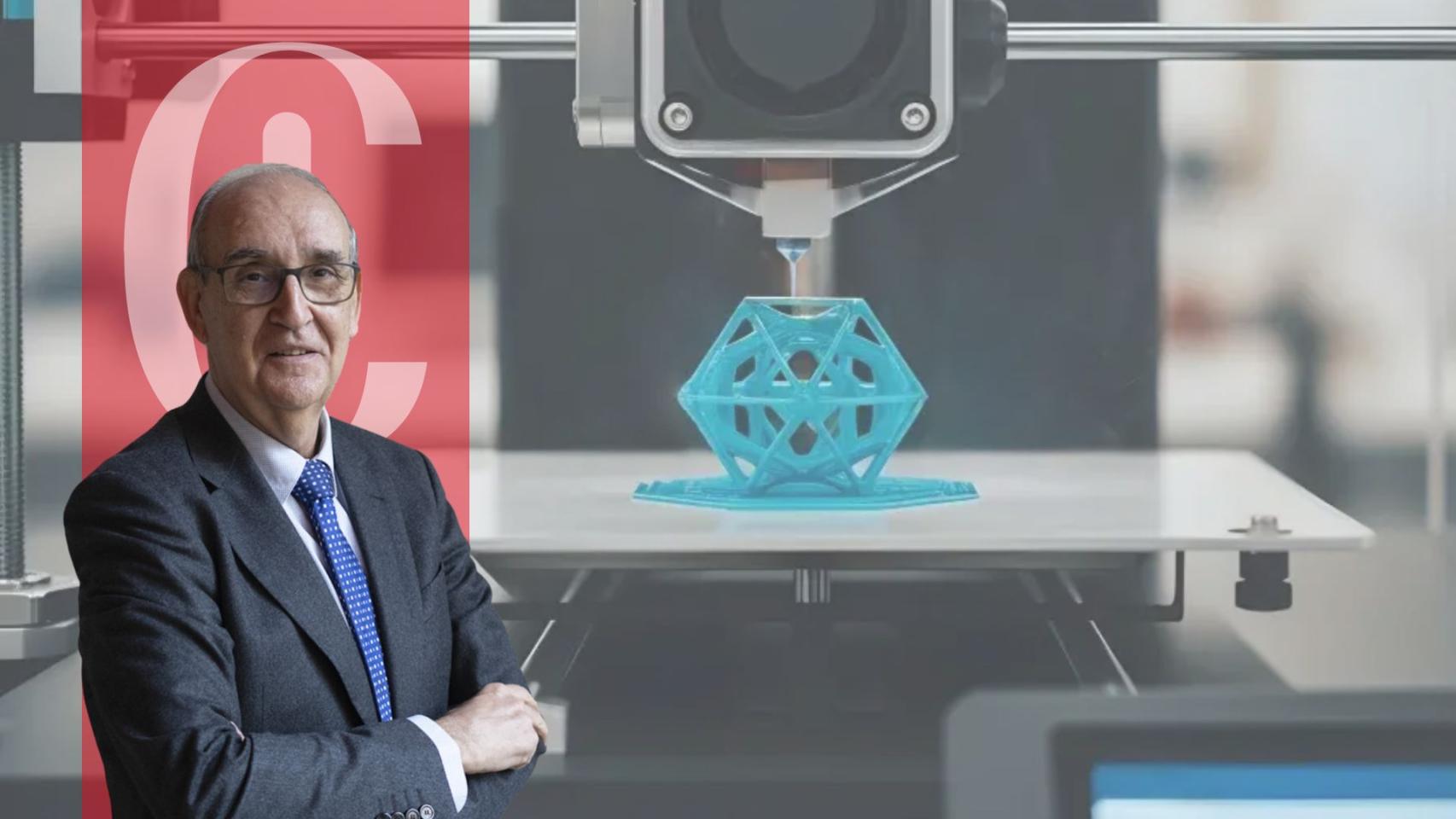 Toni Garrell y una impresora 3D