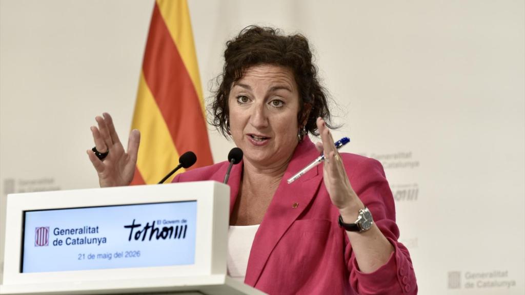 La consellera d'Economia i Finances Alícia Romero, durant la roda de premsa del pacte pressupostari de la Generalitat de Catalunya 2026, al Palau de la Generalitat, a 21 de maig de 2026