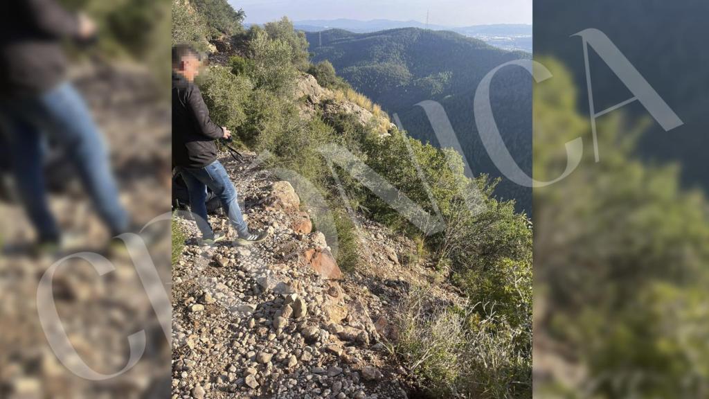 Una imagen tomada el 14 de diciembre de 2024 durante la inspección ocular de los Mossos d'Esquadra del lugar desde donde Isak Andic fue presuntamente empujado