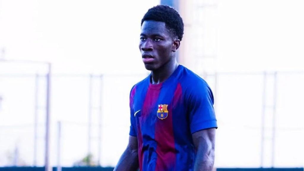 Ebrima Tunkara con el Juvenil del Barça