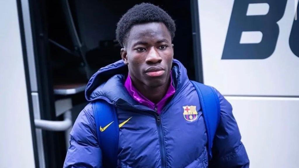 Ebrima Tunkara amb el Juvenil del Barça