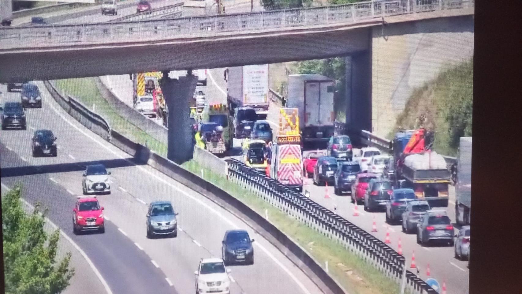 Accidente en la AP-7 en Llinars del Vallès este viernes