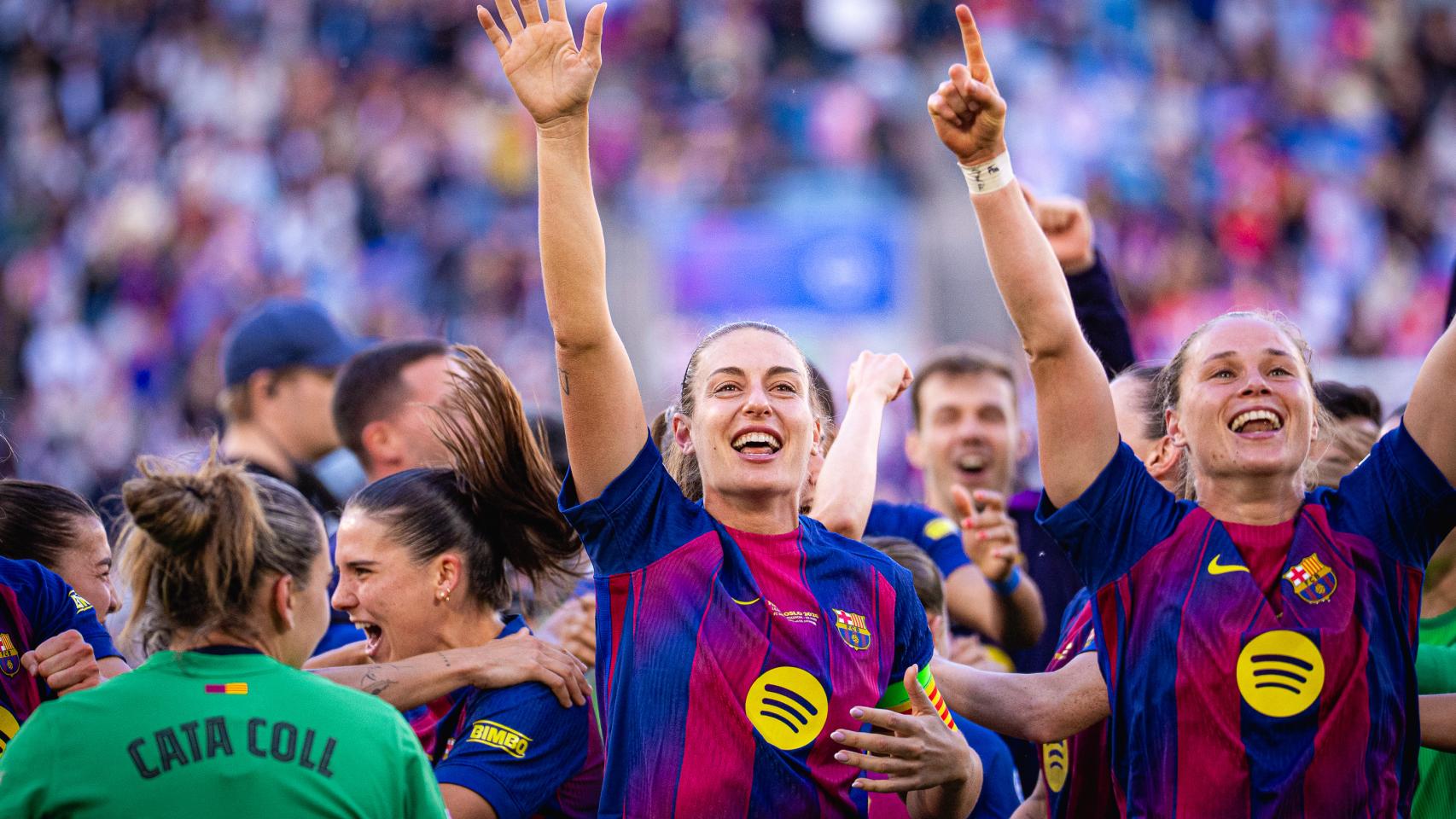 Alexia Putellas y Ewa Pajor celebran la conquista de la cuarta Champions League del Barça Femenino