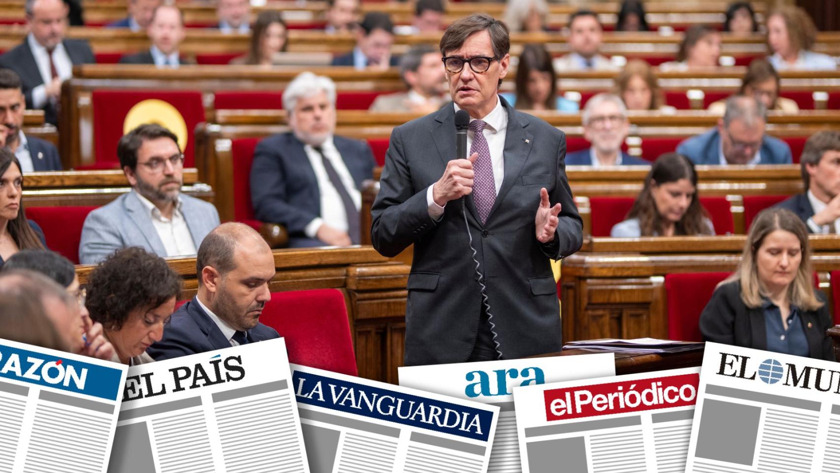 Salvador Illa, en el Parlament, en mayo
