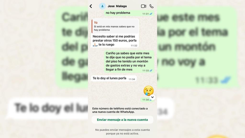 Un altre dels moments en què el presumpte estafador li va demanar diners