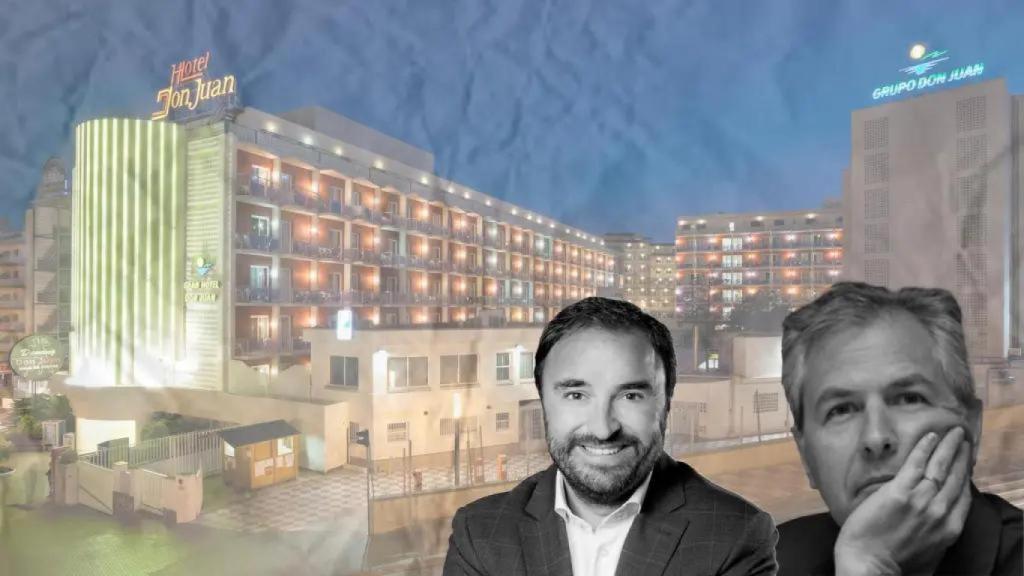 Pep Cañellas (Fergus), el abogado Genís Marfà, de los Aceña, y el hotel Don Juan de Lloret