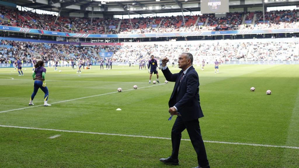 Rafa Yuste celebra la Champions del Barça Femení a Oslo