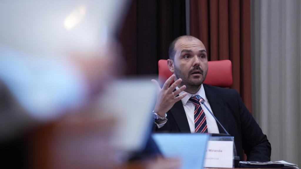 Albert Dalmau, consejero catalán de Presidencia, en el Parlament hoy