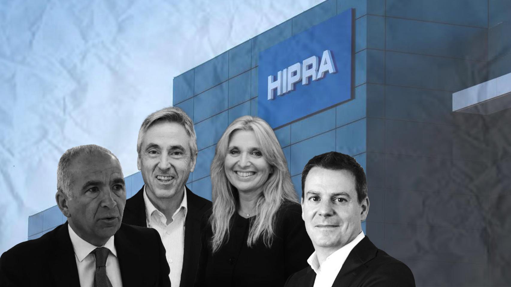De izq. a dcha., Carlos Montañés, exconsejero de Hipra; Carles Pascual y Montse Montaner, últimos vocales en incorporarse al consejo; y David Caballero, nuevo director general de Salud Animal / CG