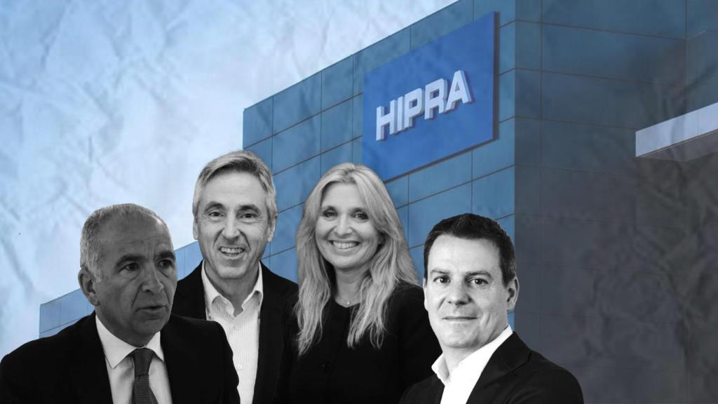 De izq. a dcha., Carlos Montañés, exconsejero de Hipra; Carles Pascual y Montse Montaner, últimos vocales en incorporarse al consejo; y David Caballero, nuevo director general de Salud Animal / CG