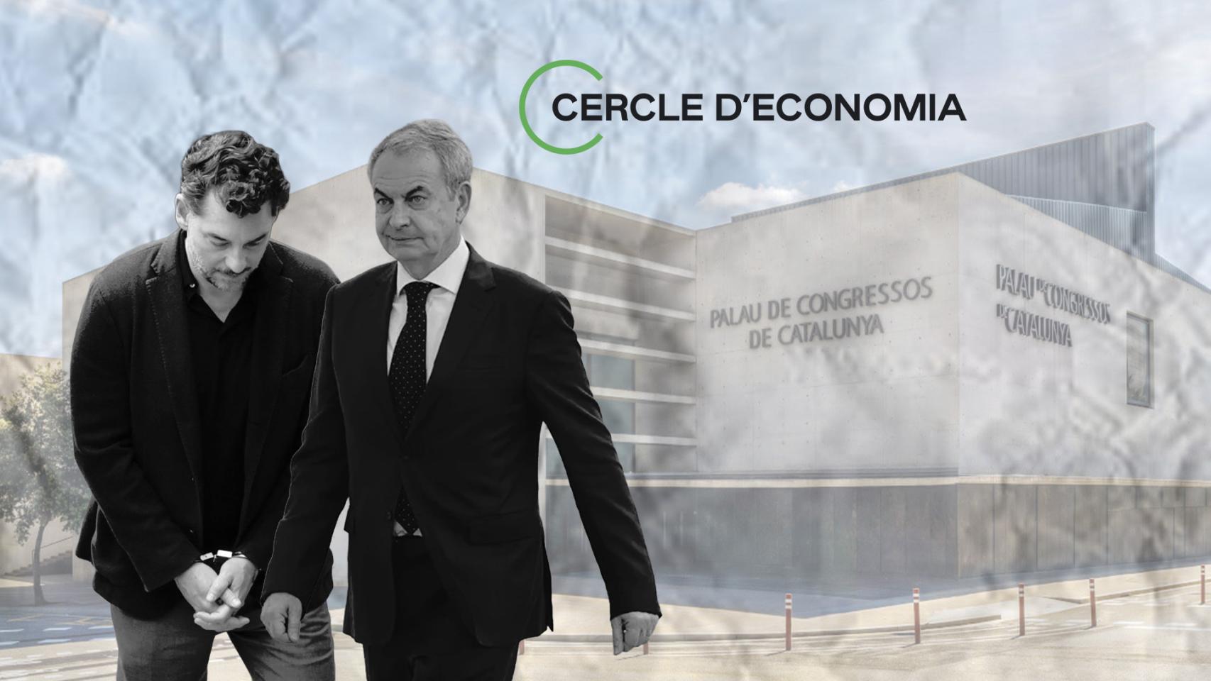 Fotomontaje de Johnatan Andic y José Luis Rodríguez Zapatero, junto a logo del Cercle d'Economia