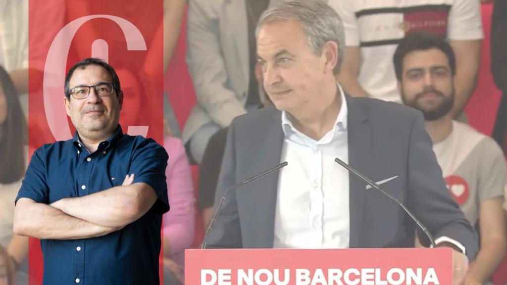 Alejandro Tercero y una imagen del expresidente del Gobierno José Luis Rodríguez Zapatero