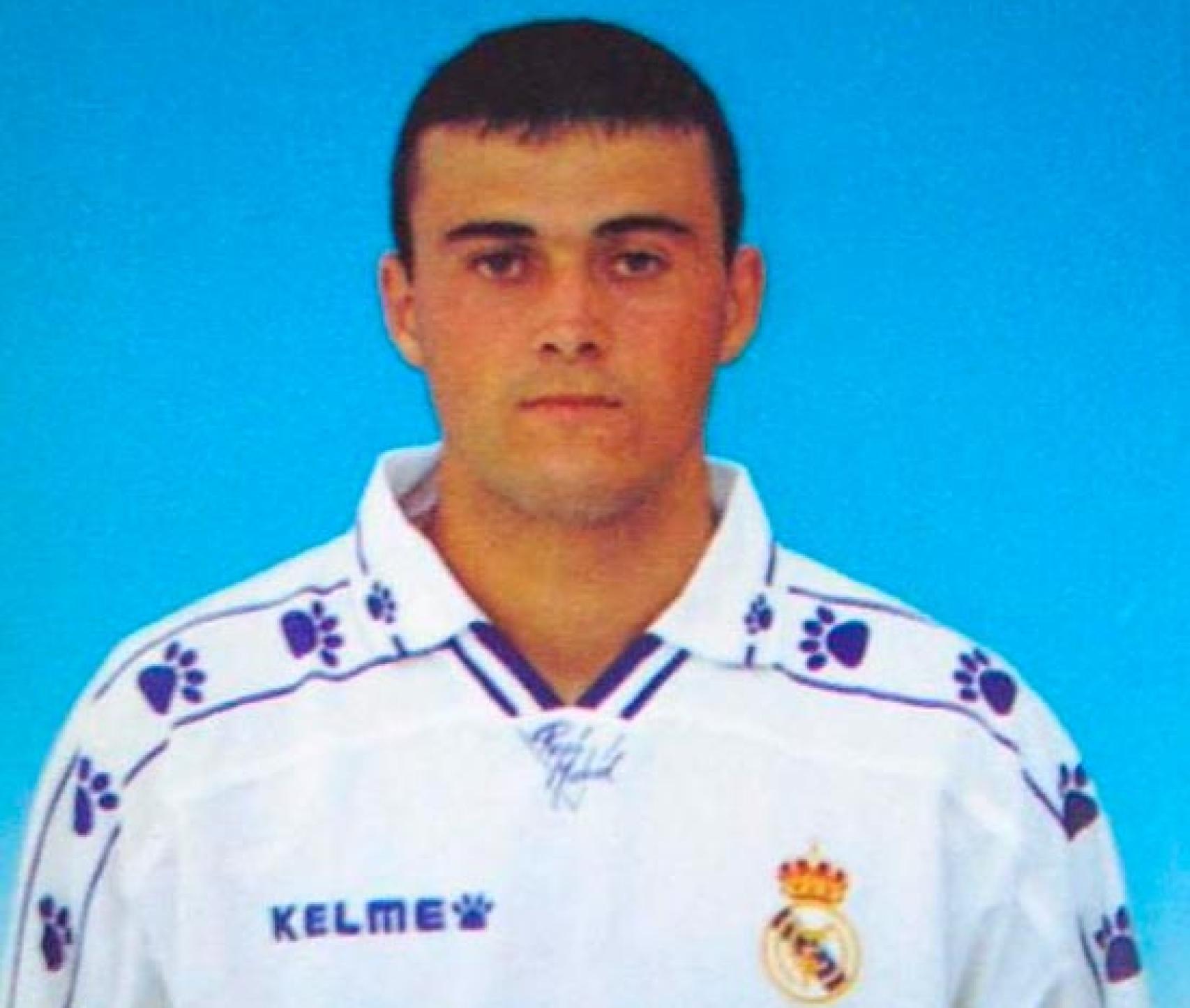Luis Enrique, presentado como jugador del Real Madrid