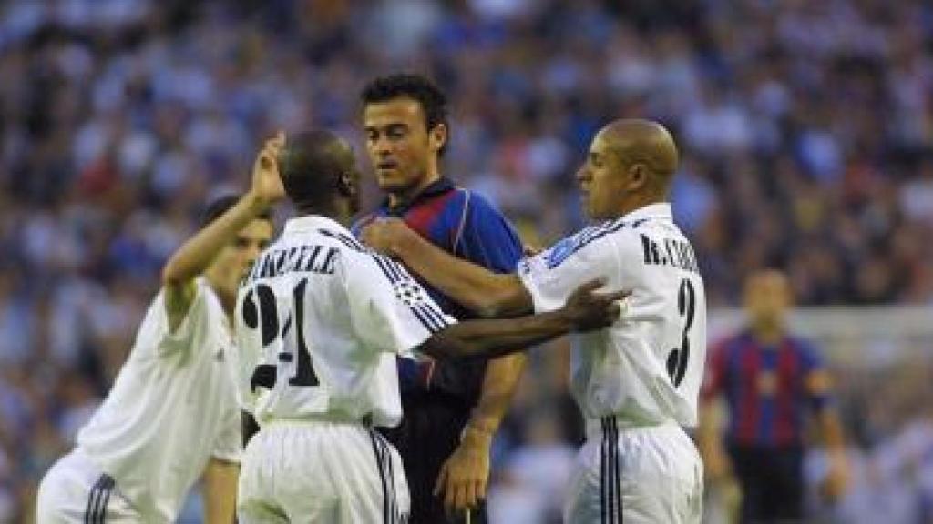 Luis Enrique, com a jugador del Barça en un clàssic