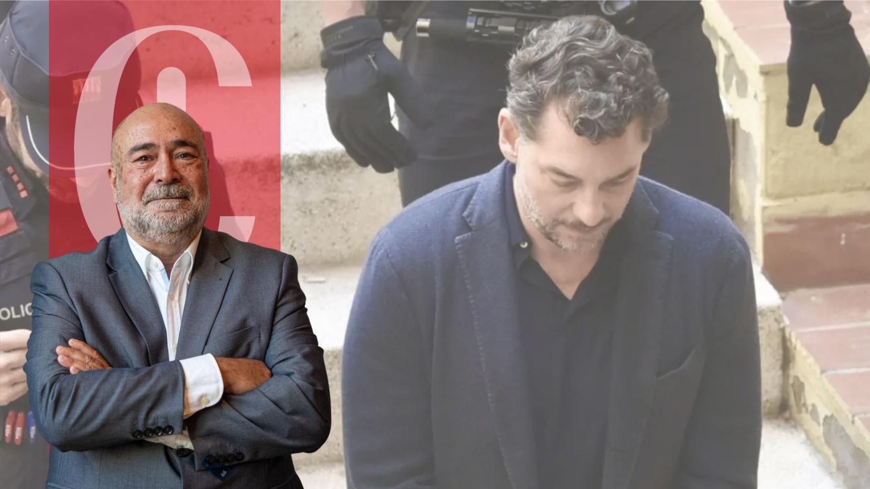 Xavier Salvador y una imagen de la detención de Jonathan Andic