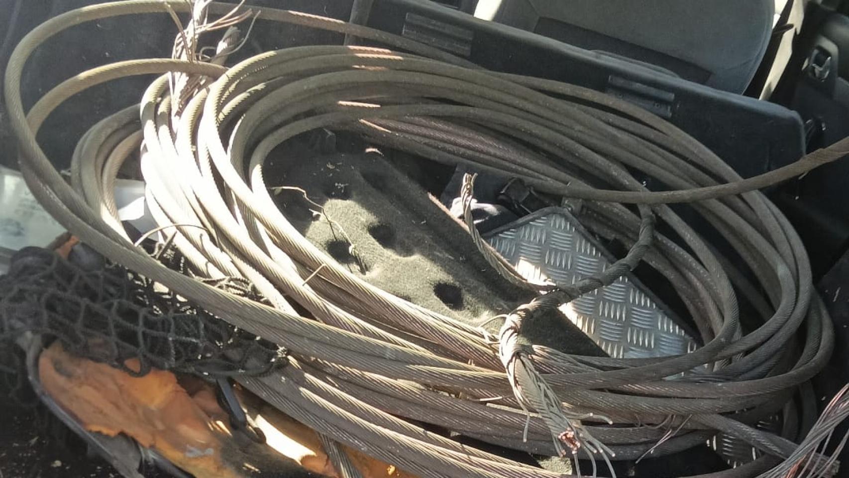 Cableado de cobre recuperado por los vigilantes de seguridad en Tarragona