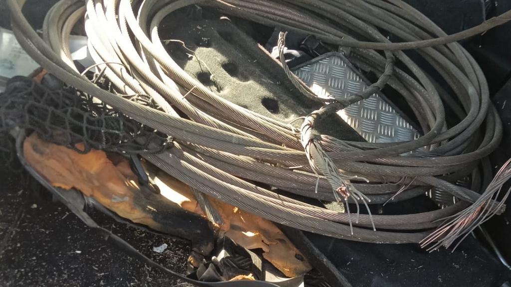 Cableado de cobre recuperado por los vigilantes de seguridad en Tarragona