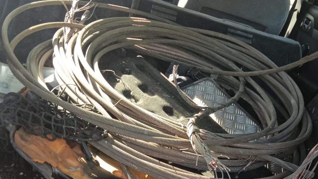 Cableado de cobre recuperado por los vigilantes de seguridad en Tarragona