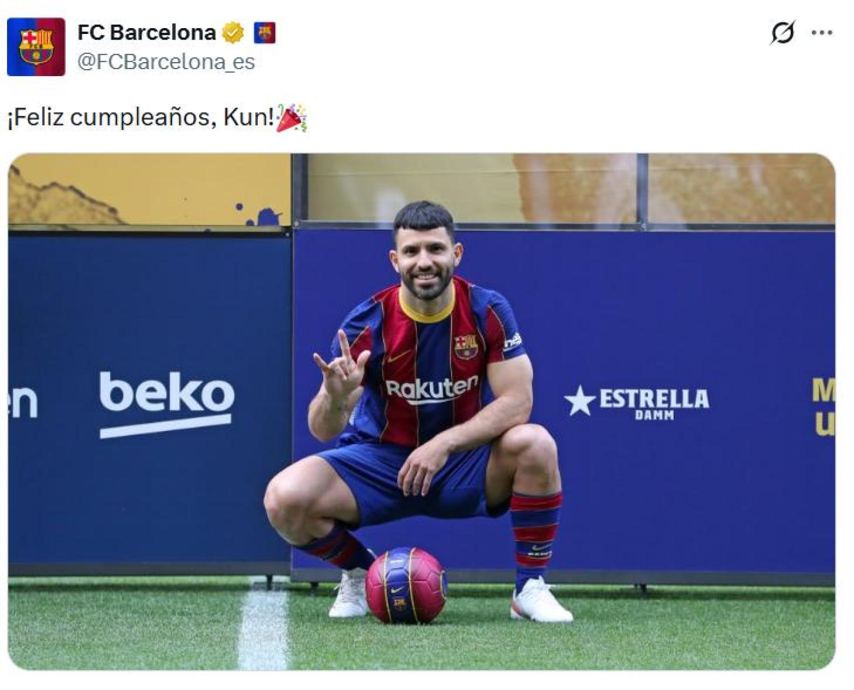 El Barça felicita l’aniversari al Kun Agüero amb picada d’ullet a Julián Álvarez
