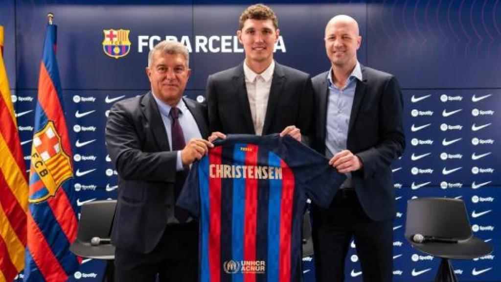 Joan Laporta y Jordi Cruyff presentaron el fichaje de Christensen por el Barça en 2022