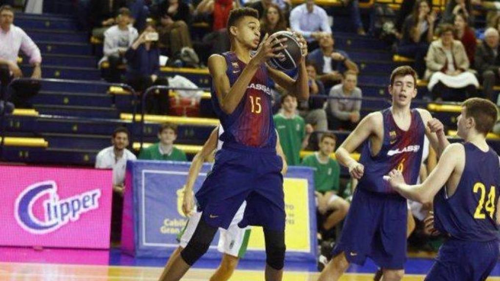 Wembanyama a la Minicopa Endesa 2018, com a jugador del Barça de bàsquet