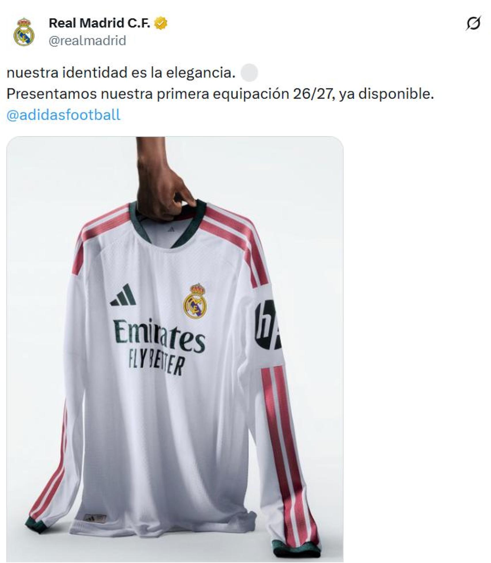 El Real Madrid presenta la camiseta de la temporada 2026-27