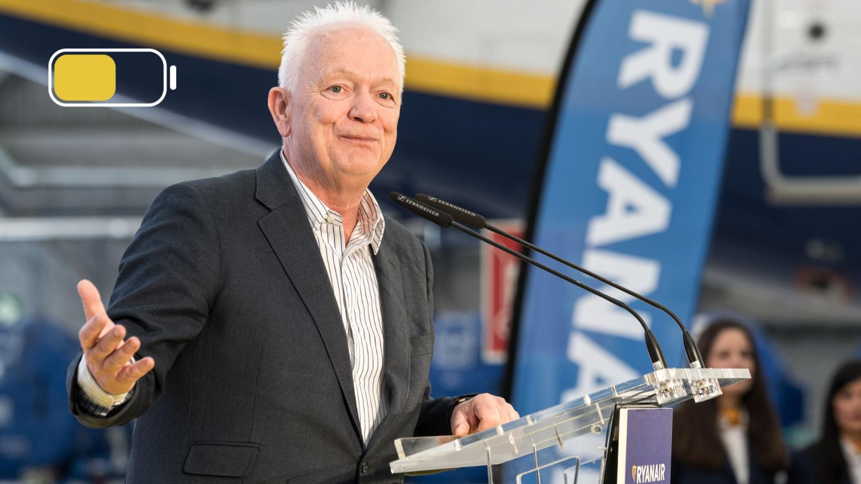 El CEO de Ryanair DAC, Eddie Wilson, durante la inauguración de su nuevo hangar de mantenimiento en Barajas, el pasado 18 de marzo