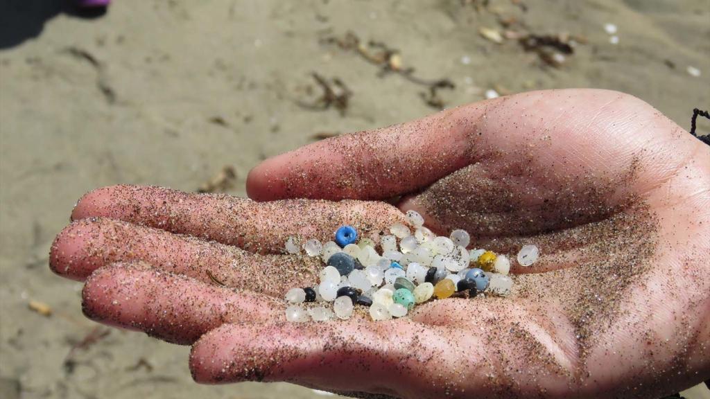 Pélets en una playa