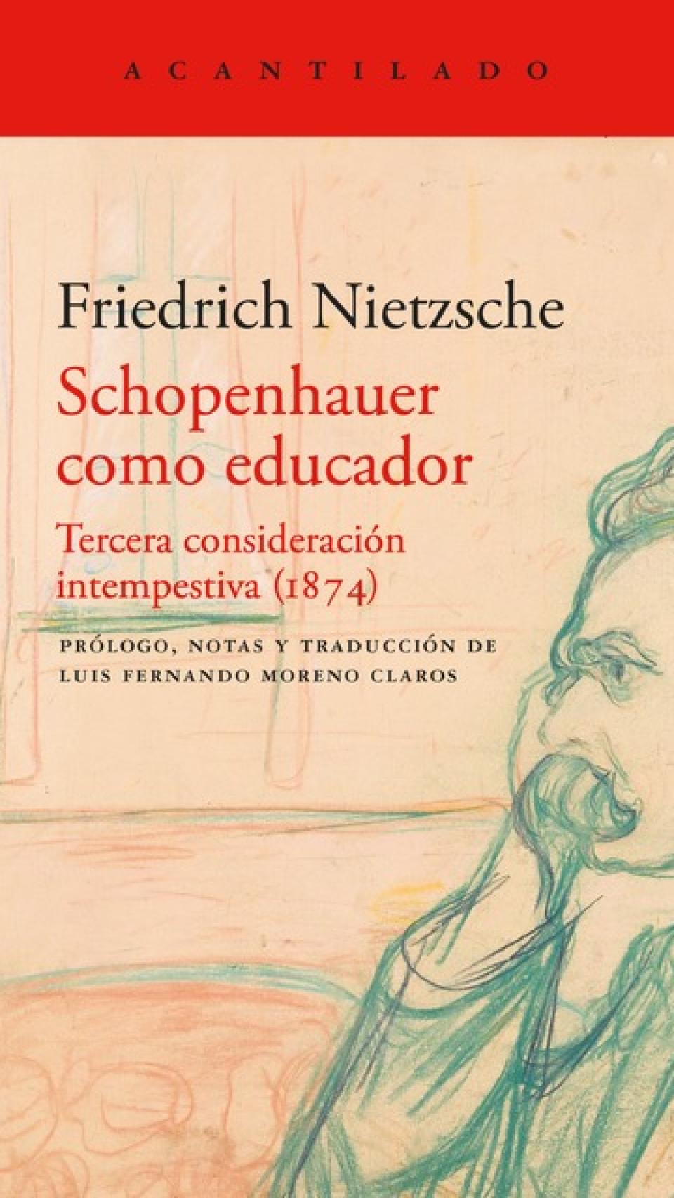 Portada del llibre 'Schopenhauer com a educador', de Nietzsche