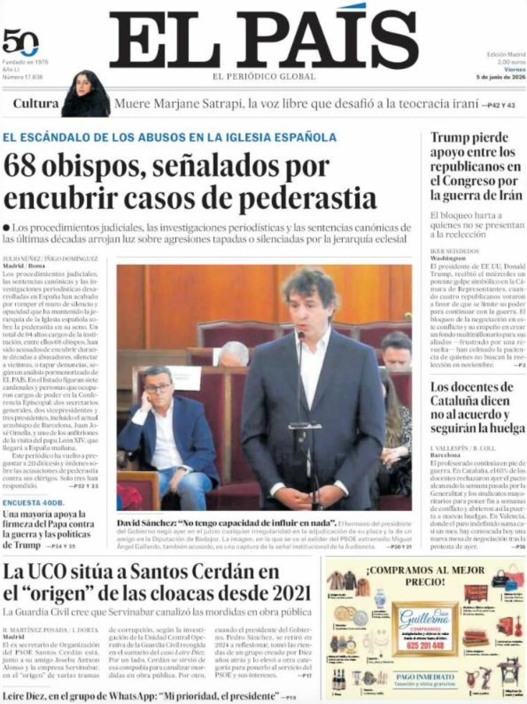Portada El País 5 de junio