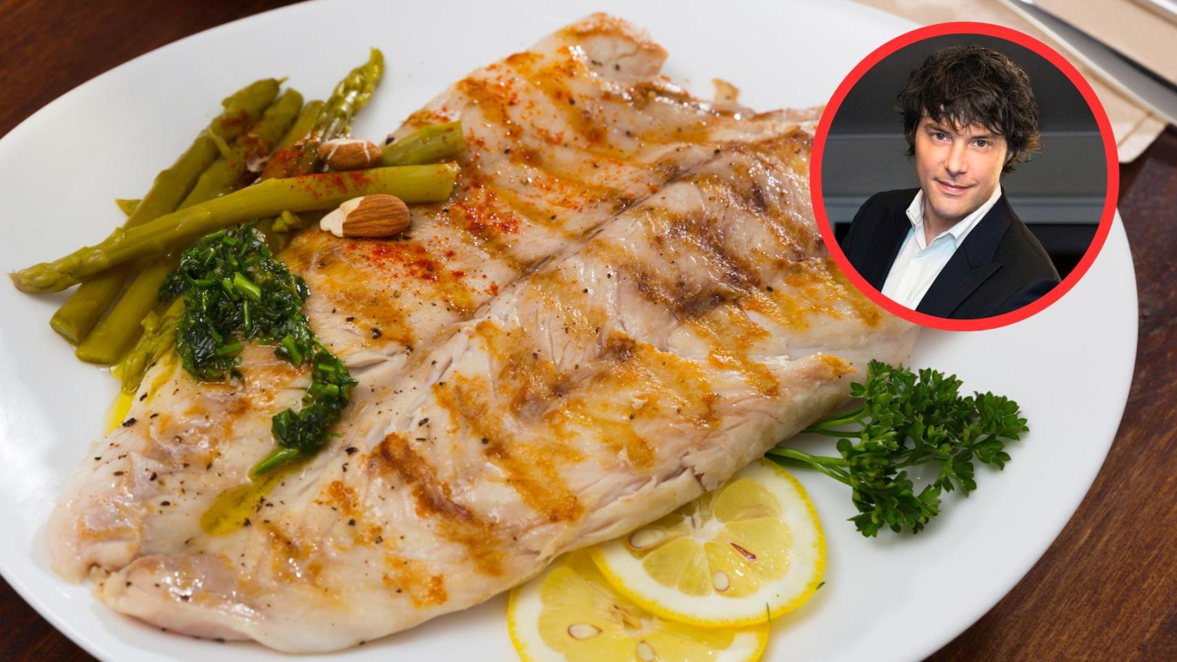 Jordi Cruz y plato de pescado
