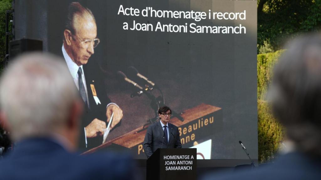 El president de la Generalitat, Salvador Illa, a l'acte d'homenatge a Juan Antonio Samaranch Torelló / EP
