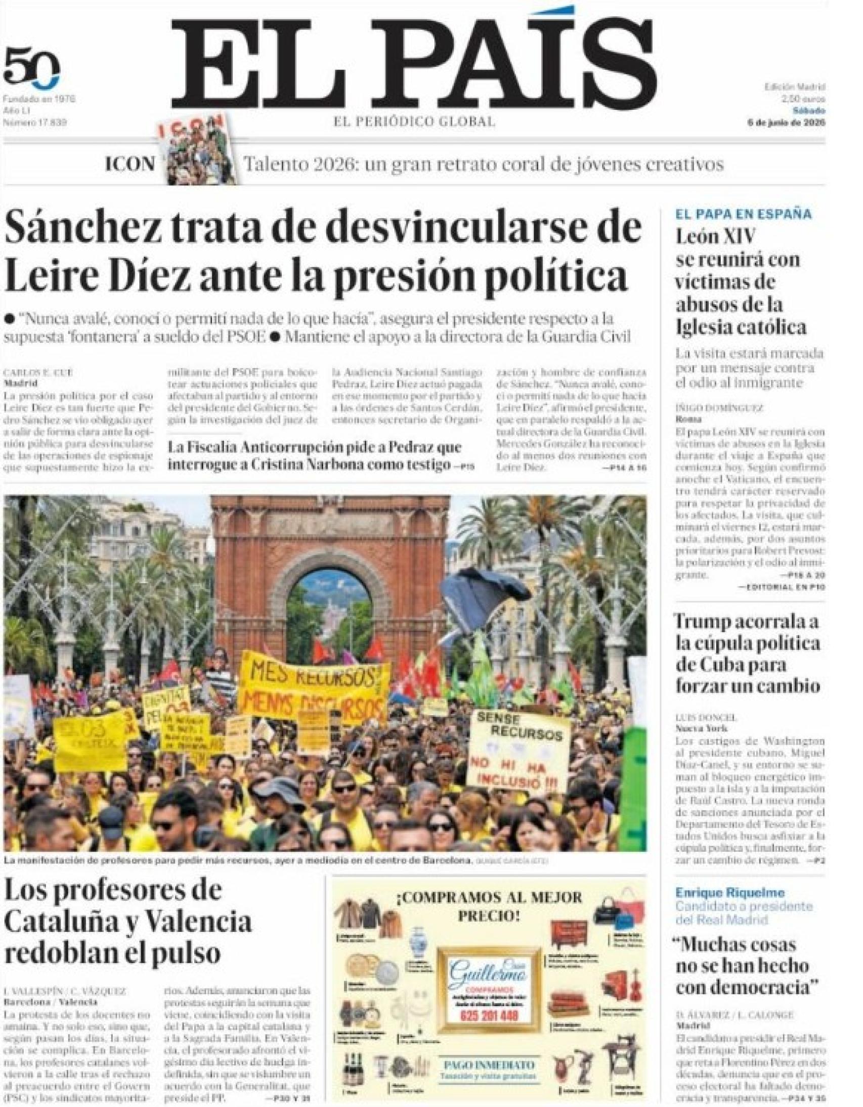 Portada El País 6 de junio