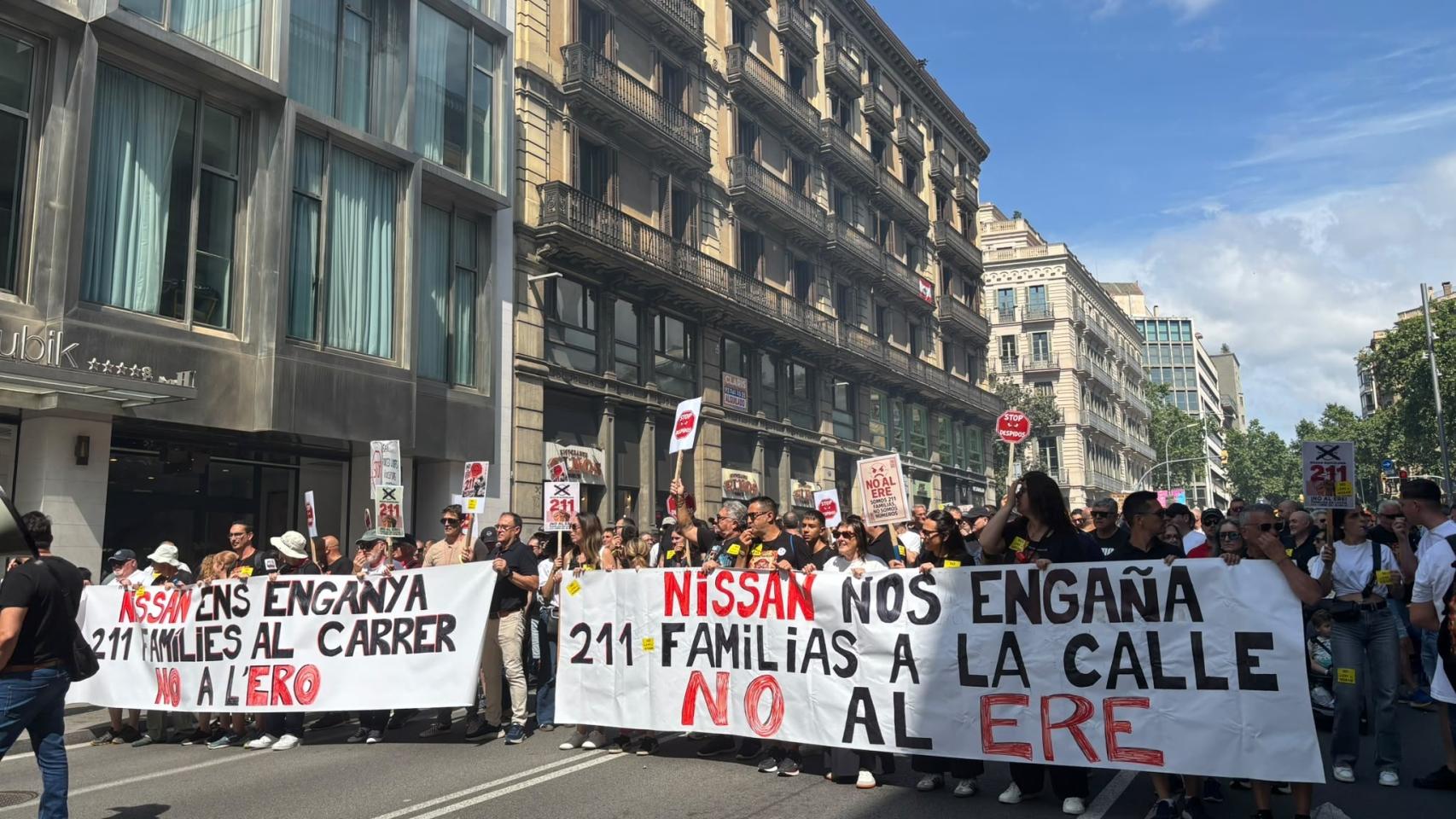 Manifestación de trabajadores de Nissan en Barcelona
