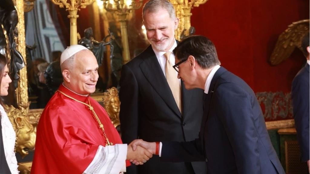 León XIV, Felipe VI y Salvador Illa
