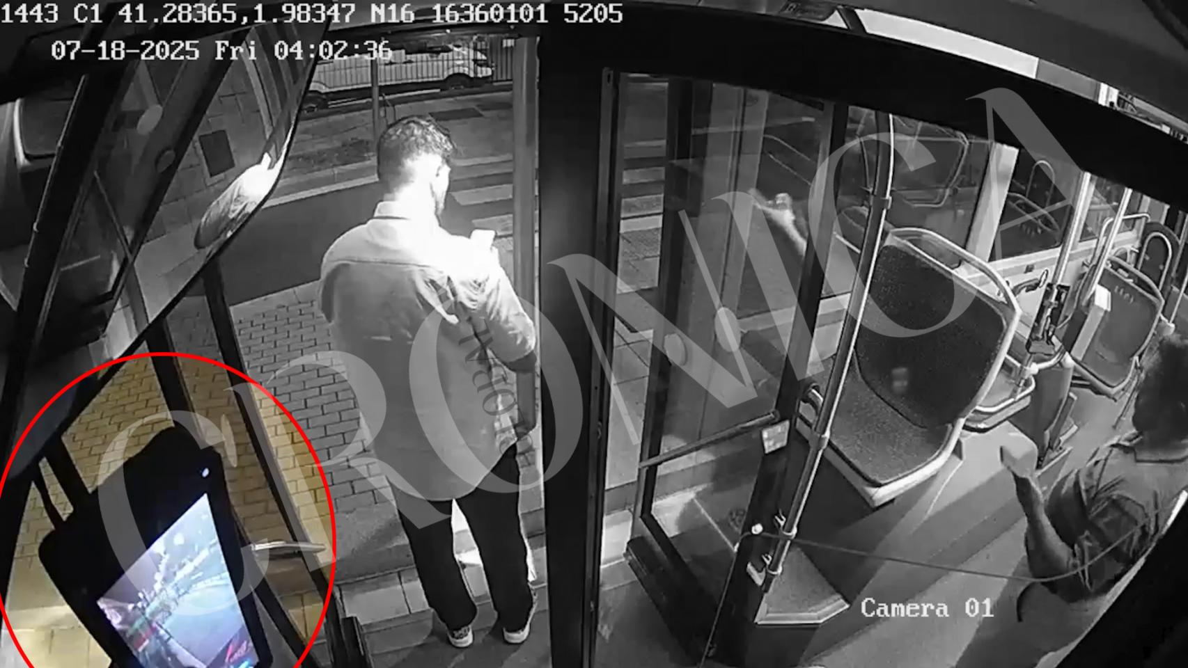 Captura de un vídeo extraído de las cámaras de seguridad del autobus
