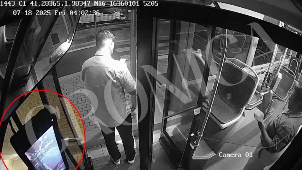 Captura de un vídeo extraído de las cámaras de seguridad del autobus