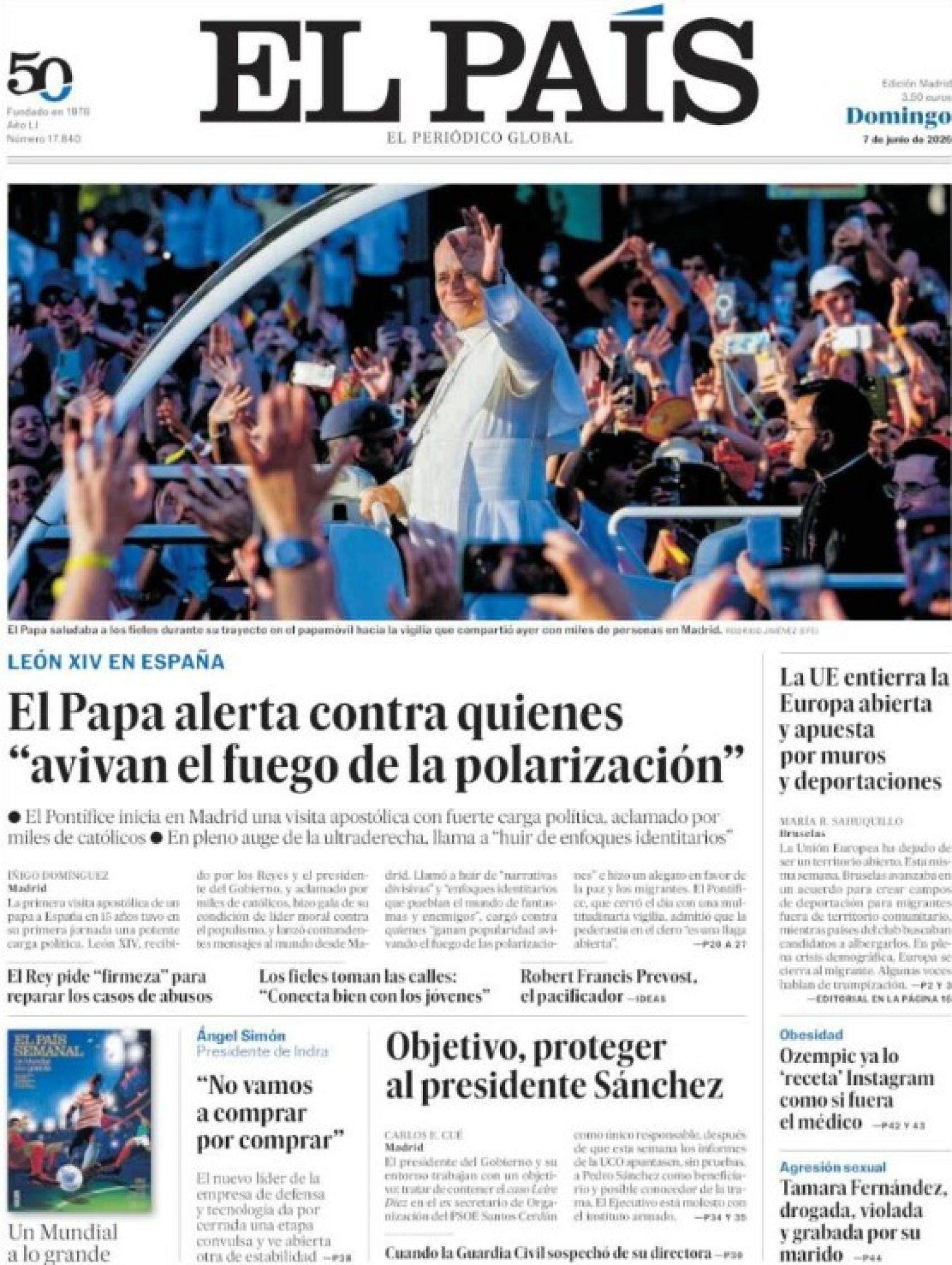 Portada El País 7 de juny