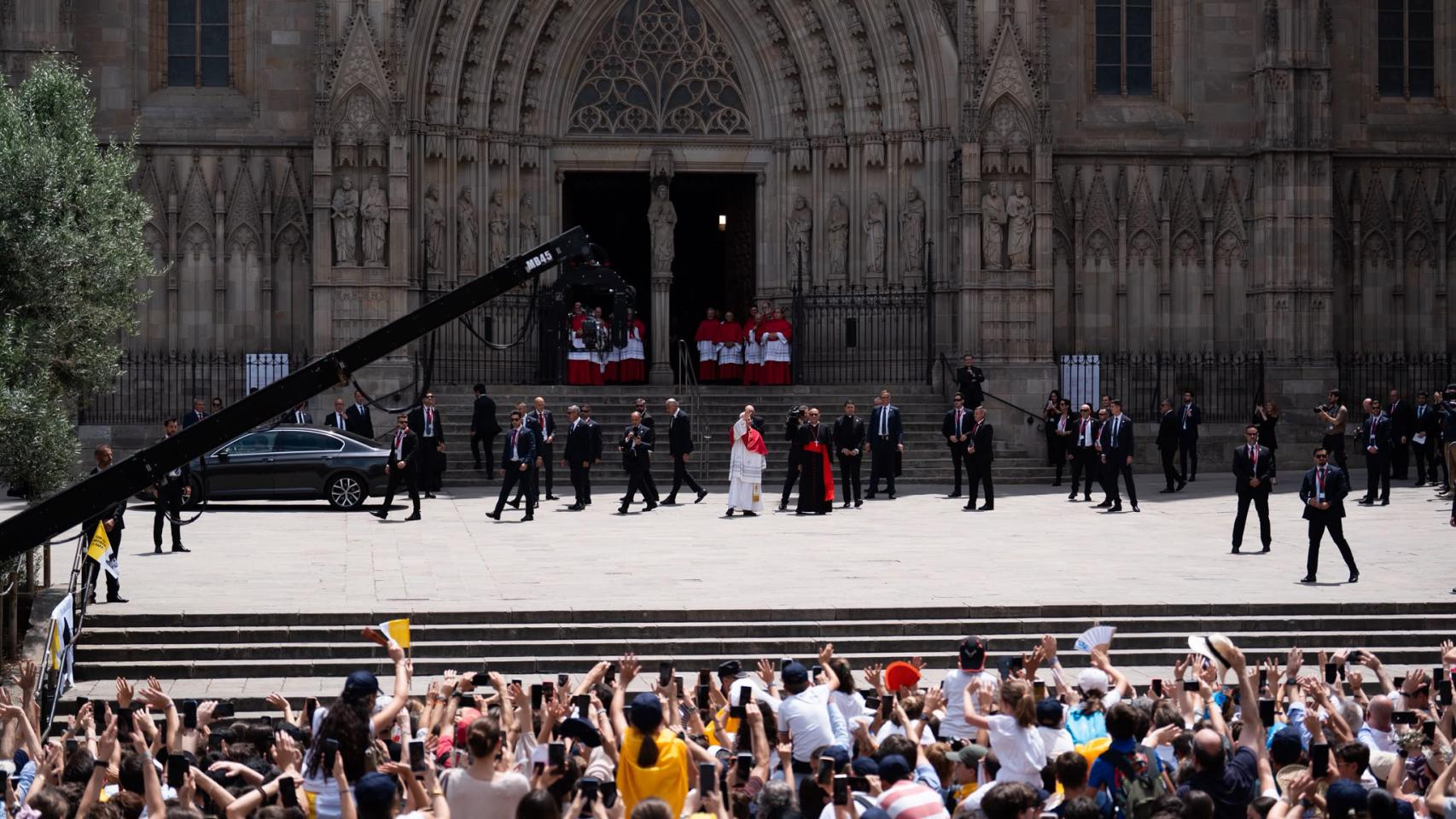 El papa León XIV en la Catedral de Barcelona