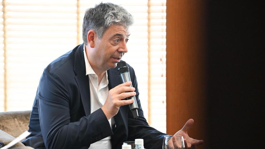 Eloi Planes, presidente de Fluidra, en una charla con la Aijec