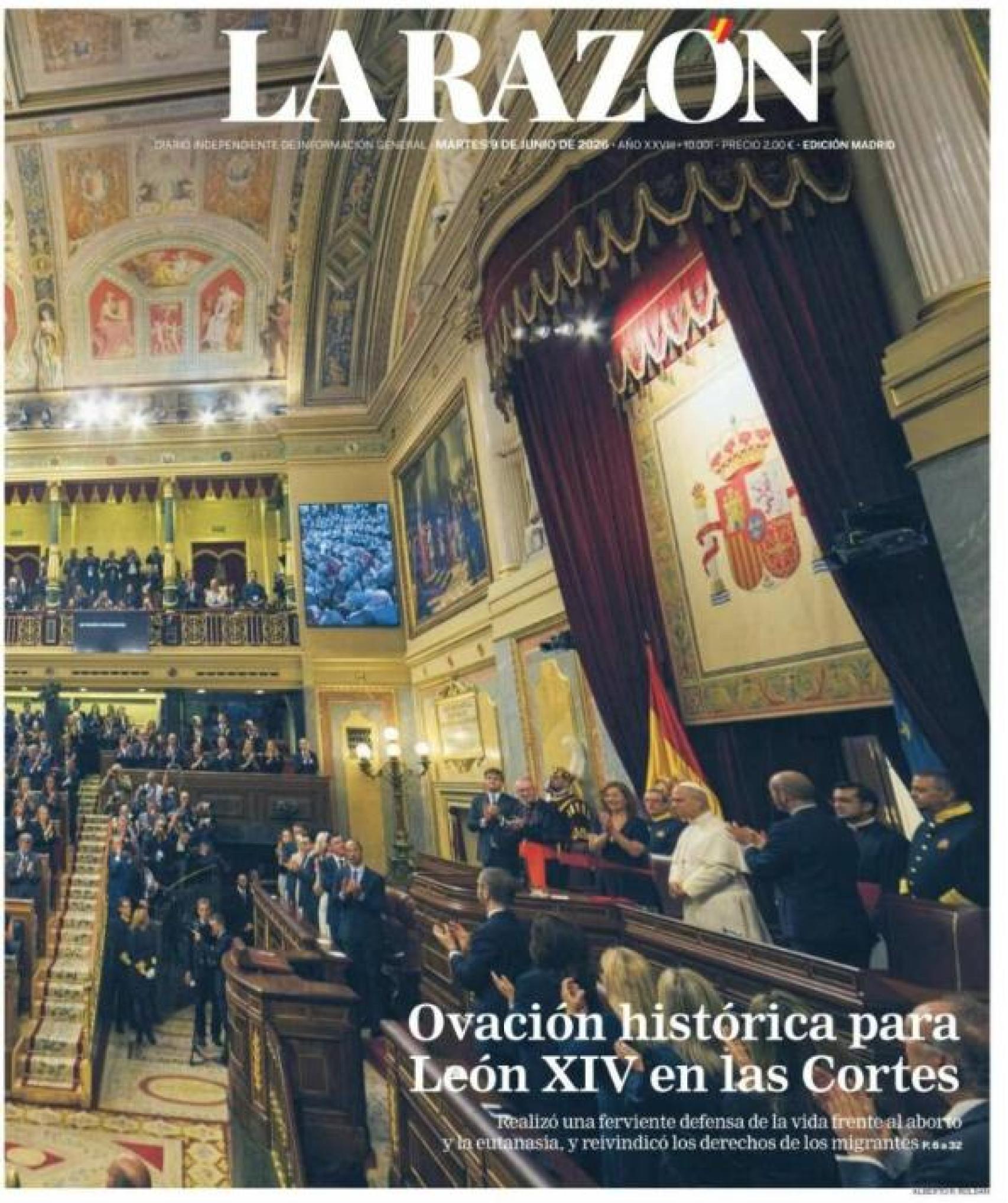 Portada La Razón 9 de juny